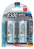 Piles rechargeables Ansmann LR20 / D 1.2V 8500mAh blister de 2