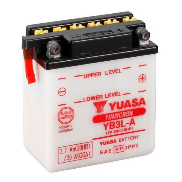 Batterie moto Yuasa YB3L-A 12V 3Ah 30A +D. Garantie 1 an