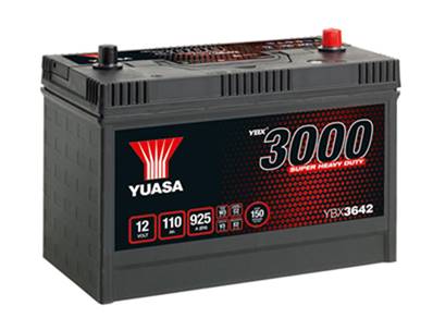 Batterie Yuasa YBX3642 12V 110Ah 925A bornes centrales. Garantie 2 ans