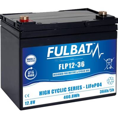 Batterie LITHIUM LIFEPO4 FULBAT FLP12-36 12.8V 36AH. Garantie 6 mois