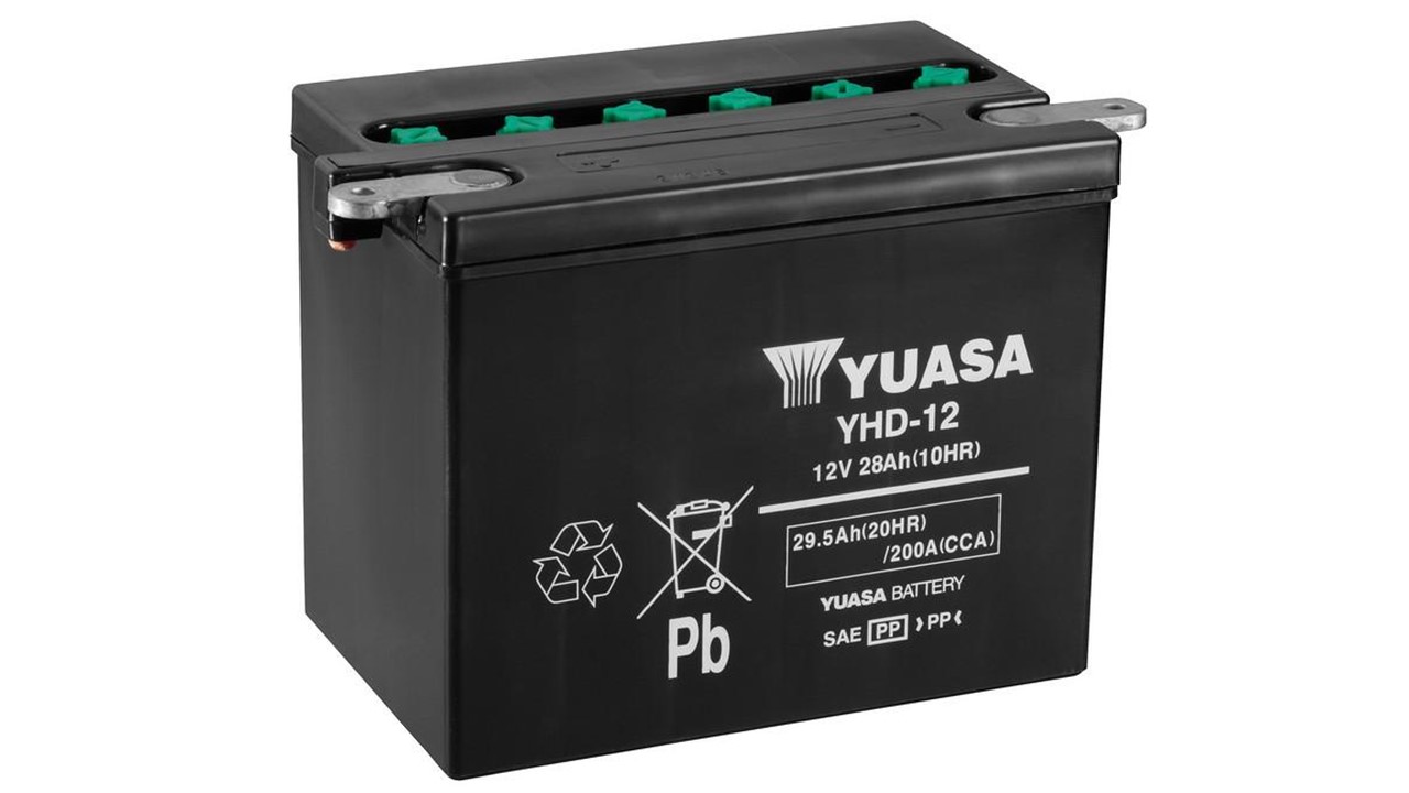 Batterie moto Yuasa YHD-12 12V 28Ah 200A +G. Garantie 1 an