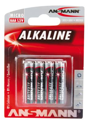 Piles Ansmann AAA / LR03 1.5V Alcalines blister de 4