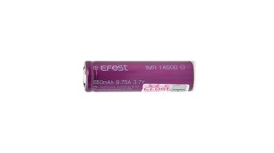 Accu Efest 14500 AA 3.7V 650mAh Li-ion. Garantie 6 mois