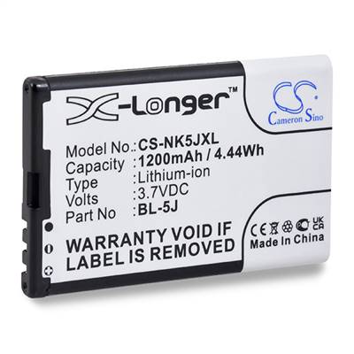Batterie type Nokia BL5-J / BL5J 3.7V 1200mAh. Garantie 1 an