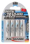 Piles rechargeables Ansmann LR06 / AA 1.2V 2850mAh blister de 4