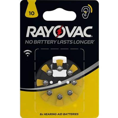 Piles auditives Rayovac 10 / PR70 1.45V blister de 8 piles