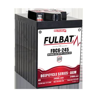 Batterie fulbat FDC6-245 AGM CARBON 6V 245/C20 - 210Ah/C5. Garantie 1 an