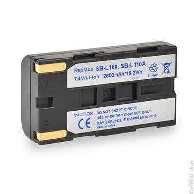 Batterie pour camescope Samsung SBL-160 7.4V 2600mAh. Garantie 1 an