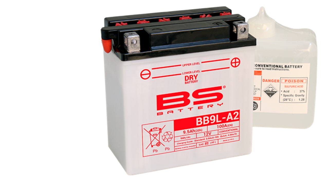 Batterie moto BS Battery YB9L-A2 12V 9.5Ah 100A +D. Garantie 6 mois