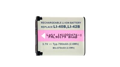 Batterie type Fuji LI40B/LI42B/ NP-45/DLI-63 3.7V 700mAh. Garantie 1 an