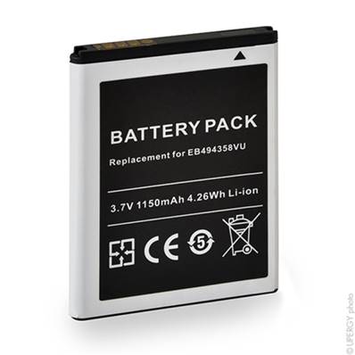 Batterie type Samsung S Mini / EB494358VU 3.7V 1150mAh. Garantie 1 an