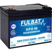 Batterie LITHIUM LIFEPO4 FULBAT FLP12-36 12.8V 36AH. Garantie 6 mois
