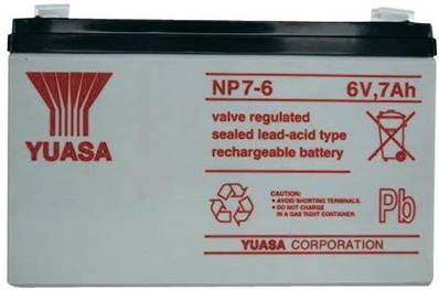 Batterie Yuasa étanche NP7-6 6V 7Ah. Garantie 1 an