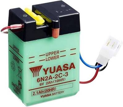 Batterie Yuasa 6N2A-2C-3 6V 2Ah +G . Garantie 6 mois