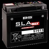 Batterie moto BS 51913 SLA MAX 12V 22Ah 250A. Garantie 6 mois