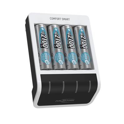 Chargeur Ansmann Comfort Smart 1 à 4 accus AA/AAA + 4 accu inclus.Garantie 3ans