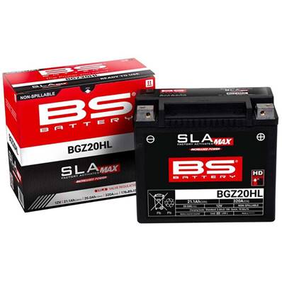 Batterie BS Battery SLA GZ20HL/YTX20HL /YYZ20HL 12V 21.1Ah 320A. Garantie 6 mois