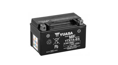 Batterie moto Yuasa YTX7A-BS 12V 6Ah 105A +G. Garantie 1 an