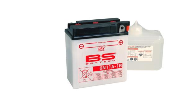 Batterie moto BS Battery 6N11A-1B 6V 11.6Ah. Garantie 6 mois
