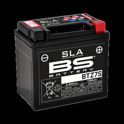 Batterie moto BS Battery YT6B3/YTZ7-S 12V 6.3Ah 130A +D. Garantie 6 mois