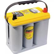 Batterie Optima Jaune YTR 2.7L 12V 38Ah 460A +D semi-traction. Garantie 2 ans