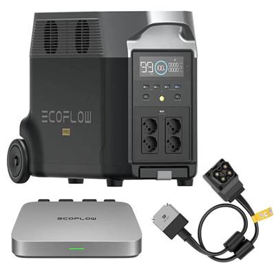 Kit station Ecoflow Delta pro 3600W + powerstream 800W +câble BKW DeltaPro XT150