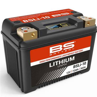 Batterie moto BS Battery BSLI-10 12V 360A CCA +D. Garantie 6 mois