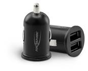 Chargeur allume-cigare Ansmann 12/24V 2.4A sortie 2 X USB. Garantie 3 ans