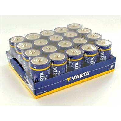 Piles Varta LR20/D industrielles 1.5V Alcalines boîte de 20 piles