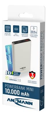 Batterie externe Ansmann Mini 10 000 mAh. Garantie 3 ans