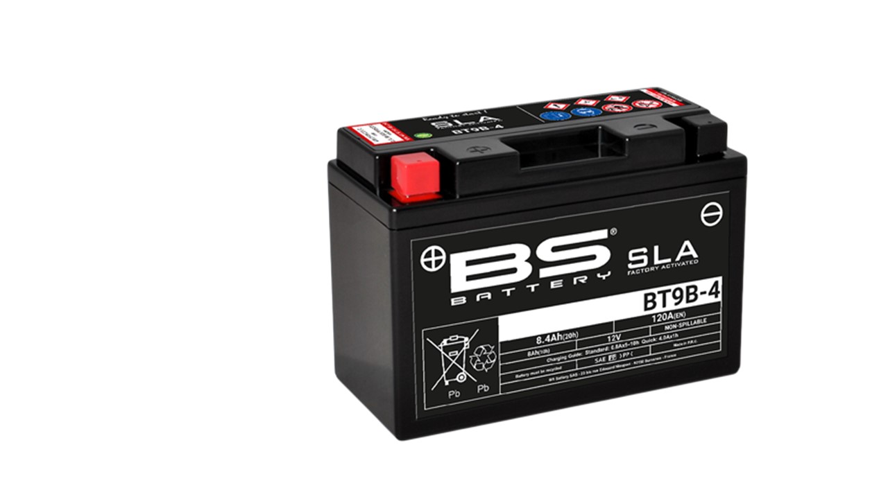 Batterie moto BS Battery YT9B-4 12V 8.4Ah 120A +G . Garantie 6 mois