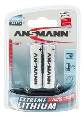 Pile lithium Ansmann LR06/AA 1.5V blister de 2