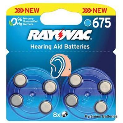 Piles auditives Rayovac 675 / PR44 1.45V blister de 6 piles