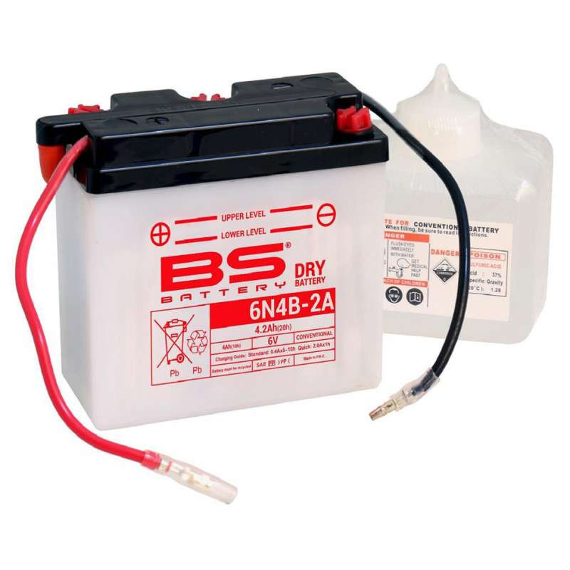 Batterie moto BS Battery 6N4B-2A 6V 4.2Ah +G. Garantie 6 mois