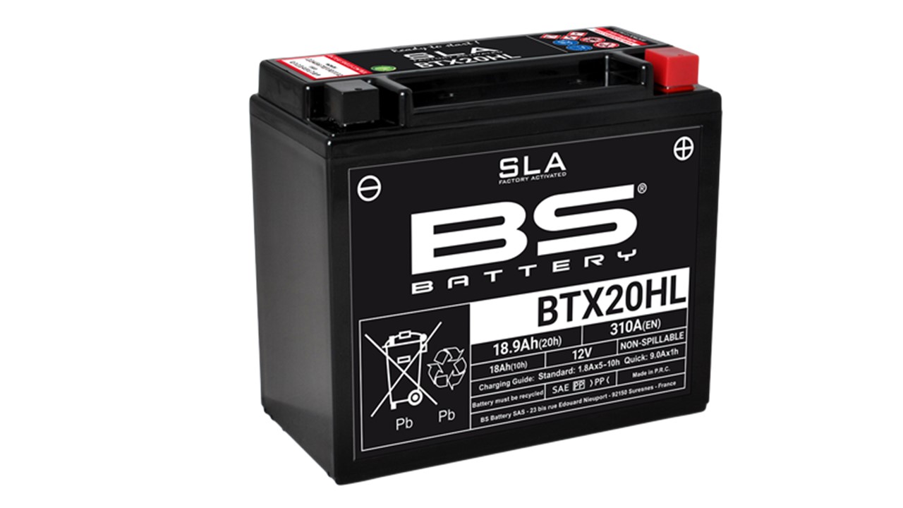 Batterie BS Battery SLA MAX YTX20HL / YYZ20HL 12V 21.1Ah 310A. Garantie 6 mois