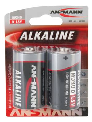 Piles Ansmann D / LR20 1.5V Alcalines blister de 2