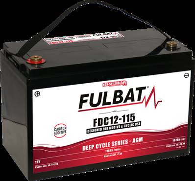 Batterie AGM Carboné FDC12-115AGM 118Ah/C20 - 107Ah/C5 +G. Garantie 1 an