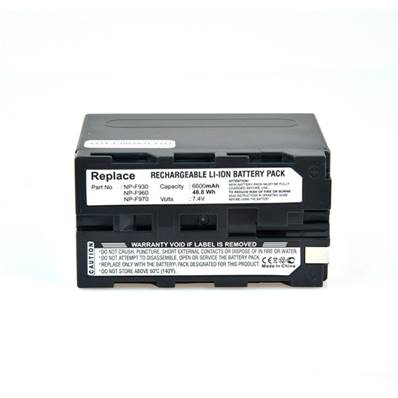 Batterie Sony NP-F930/950/960/BPL13/27 7.4V 6600mAh. Garantie 1 an