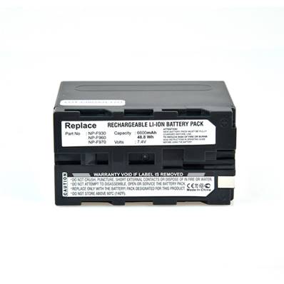 Batterie type Sony NP-F930/950/960/BPL13/27 7.4V 6600mAh. Garantie 1 an