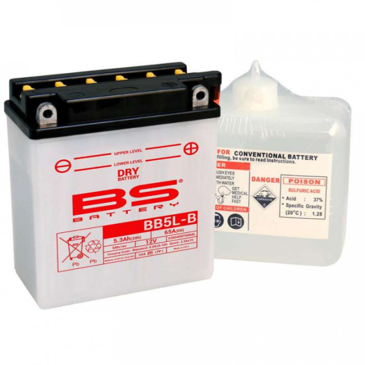 Batterie moto YB5L-B 12V 5Ah 65A +D. Garantie 6 mois