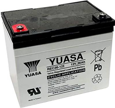Batterie cyclage Yuasa étanche REC36-12 12V 36Ah. Garantie 1 an