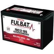Batterie fulbat FDC12-105agm 108Ah/C20 - 96Ah/C5 agm carbone+g Garantie 1 an